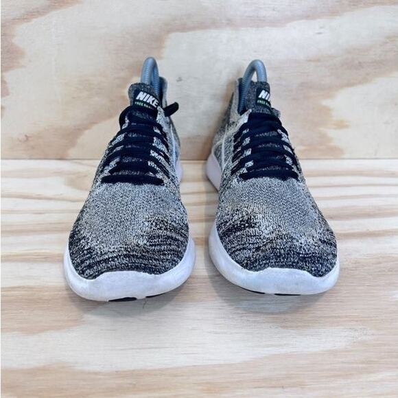 Nike - Free RN Flyknit - Running Shoes -Black/White - Women's - 7.5 - 880844-003 - Picture 2 of 9